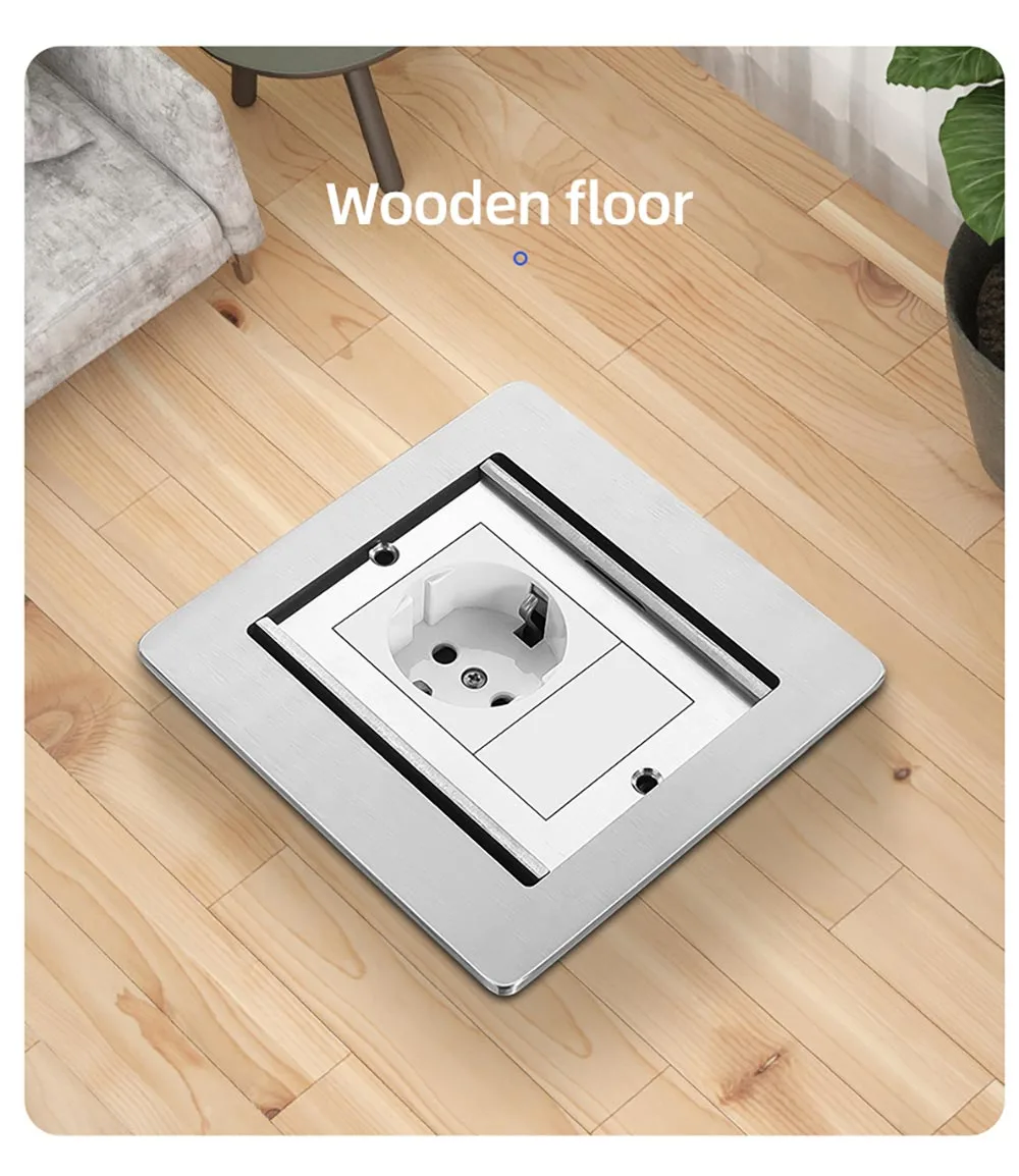 Double door hidden floor socket