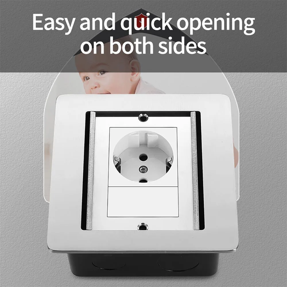 Double door hidden floor socket