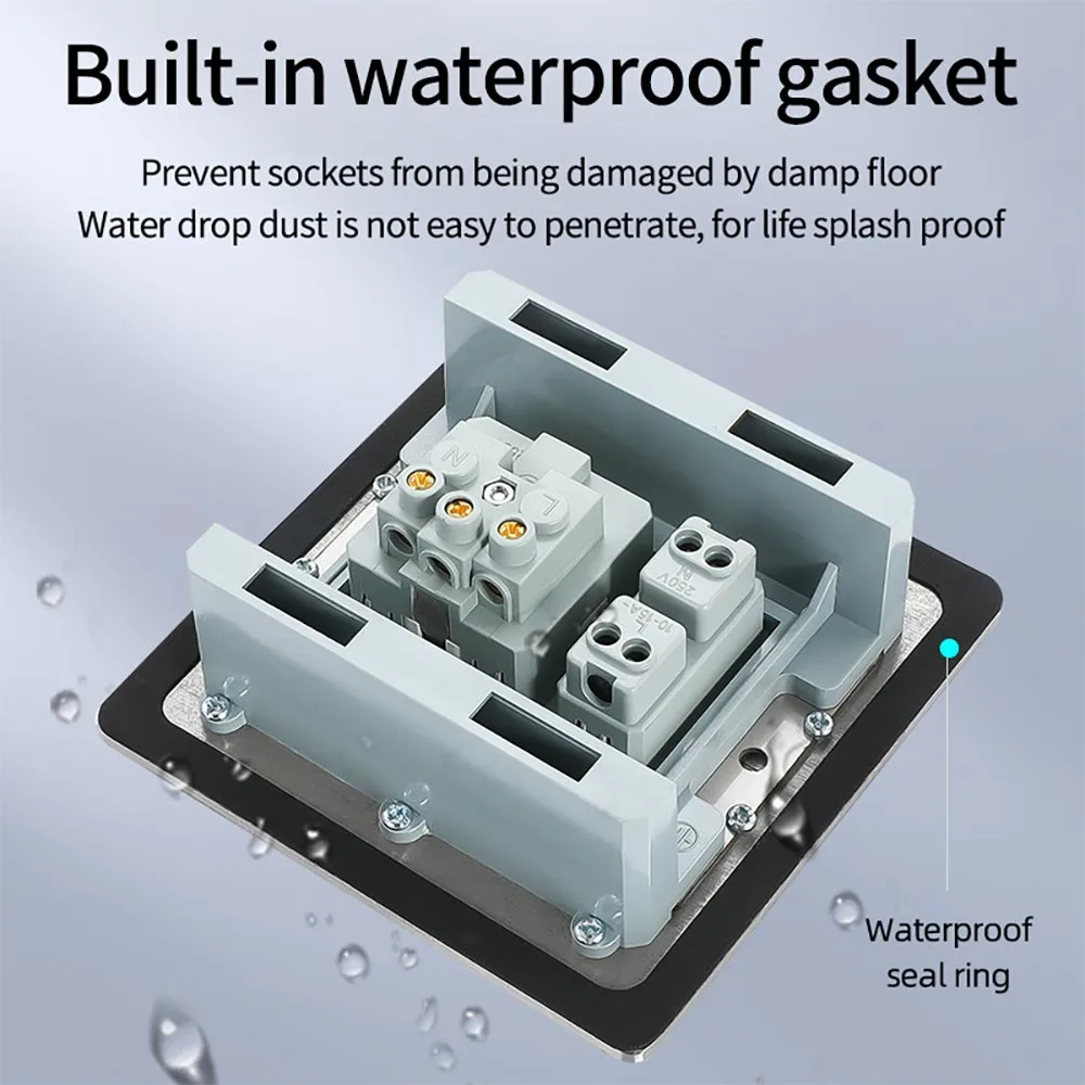Double door hidden floor socket